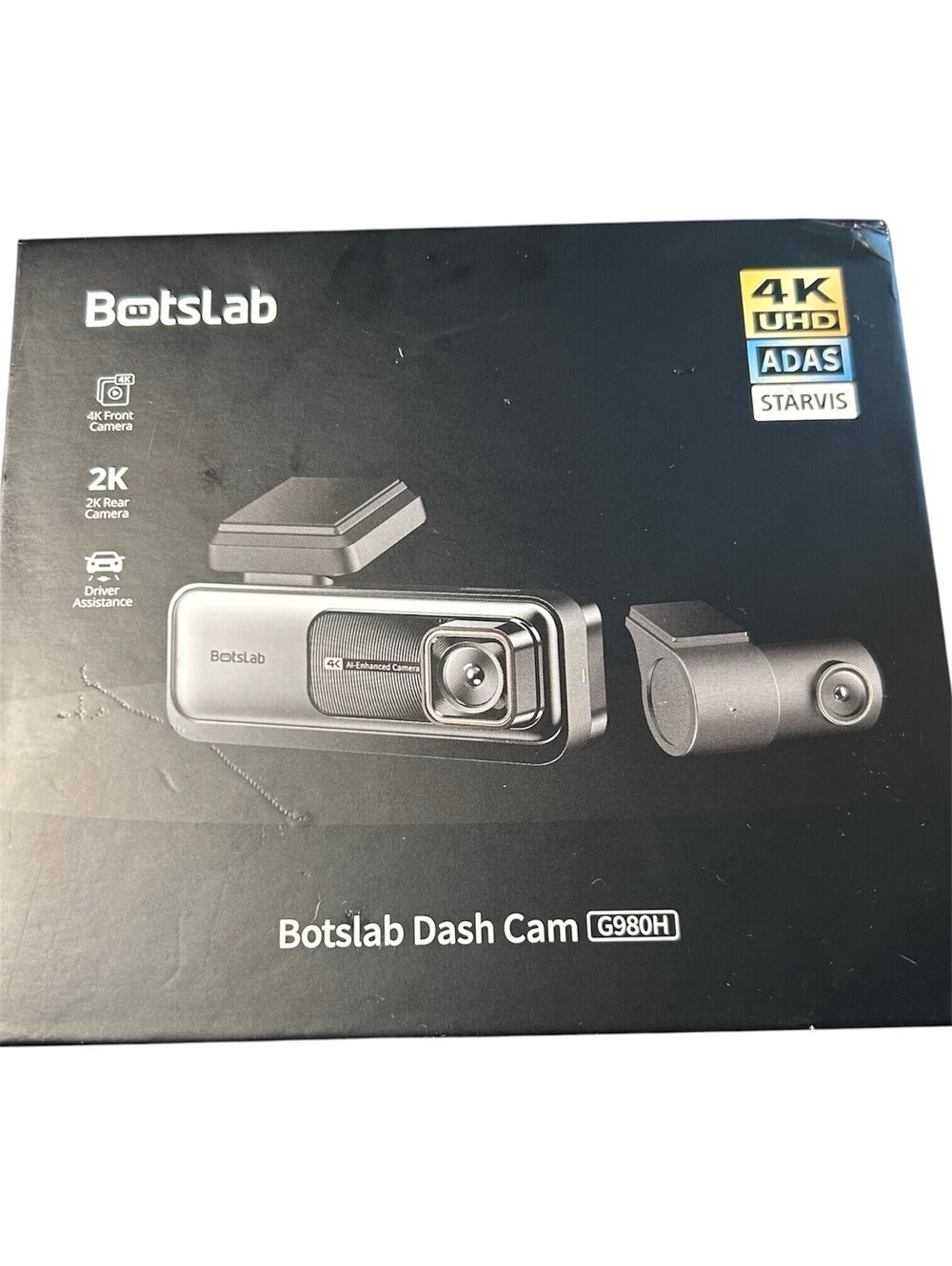 BOTSLAB G980H 4K 3-Channel Dash Cam Front Rear Inside - Brand New / Open Box